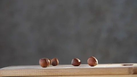 Cracking a nut. hazelnut Stock Footage 95998577