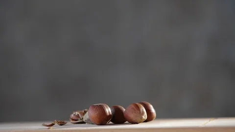 Cracking a nut. hazelnut Stock Footage 95998614