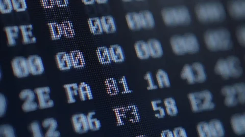 Cracking Passwords Concept Video. Running Algorithm Numbers on the Computer Vídeo Stock 90335886