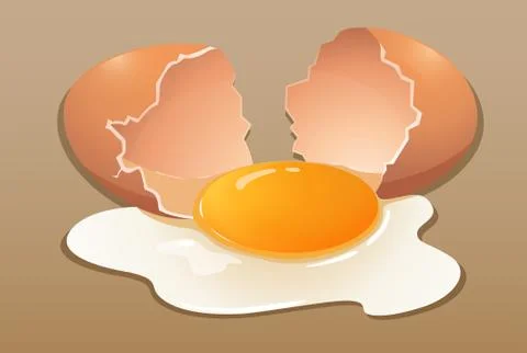 Cracking the raw egg Stock Illustration