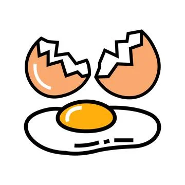 Cracking the shell a fried egg displays breakfast freshness on transparent .. Stock Illustration