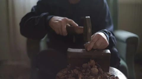 Cracking walnuts Stock Footage 26188227