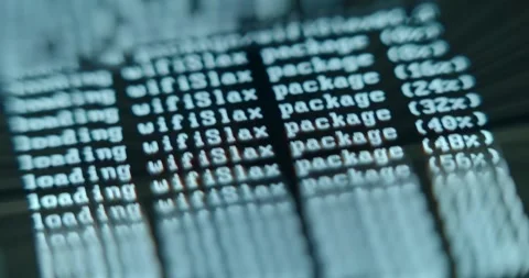 Cracking the Wi Fi password, hacking concept Stock Footage 310804309