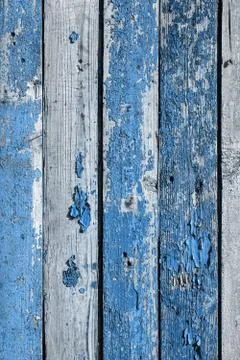 Crackled blue paint on old wood planks Stock Illustration