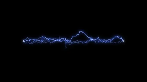 Crackling electric arcs between two points on black, 4K seamless loop 動画素材 347464376