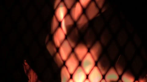 Crackling fire inside Tipi in the Dyfi Valley Forest of Wales, United Kingdom Stock Footage 130350440