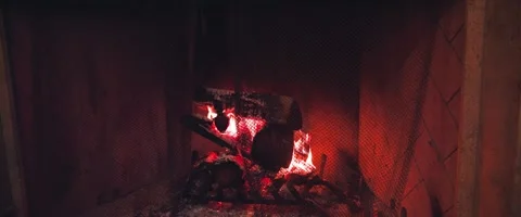 Crackling Fireplace Close Up Stock Footage 260835460