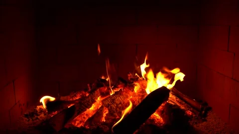 Crackling Fireplace - Fire Burning In The Fireplace Session 1 Clip 19 of 22 Stock Footage 194361968