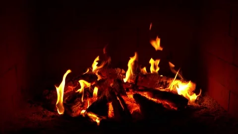 Crackling Fireplace - Fire Burning In The Fireplace Session 2 Clip 30 of 30 Stock Footage 202128199