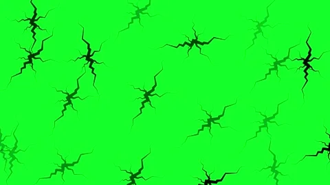 Crackmark over green screen animation video Stock Footage 326072872