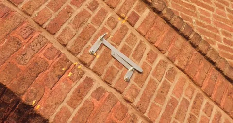 Crackmeter Engineering Tool Used On Historic Bridge Measuring The Movement And Stock Footage 317367986