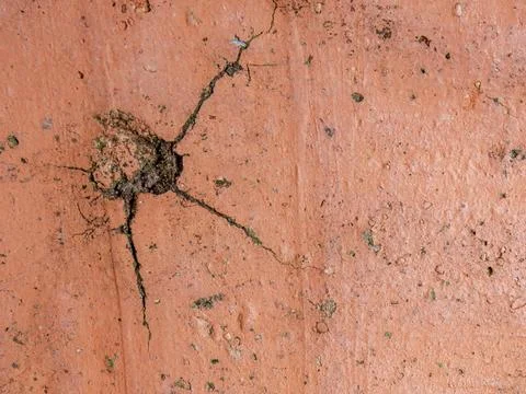 Cracks and marks on rustic clay floor tiles Stock Photos