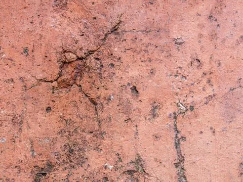 Cracks and marks on rustic clay floor tiles Stock Photos
