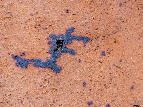 Cracks and marks on rustic clay floor tiles 스톡 사진