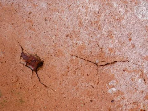 Cracks and marks on rustic clay floor tiles Fotos de archivo