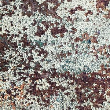 Cracks and rust spots Rusty metal texture with peeling paint. Vintage back... Stock Photos