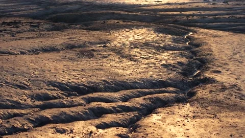 Cracks in Arid Soil Stock Footage 147232305