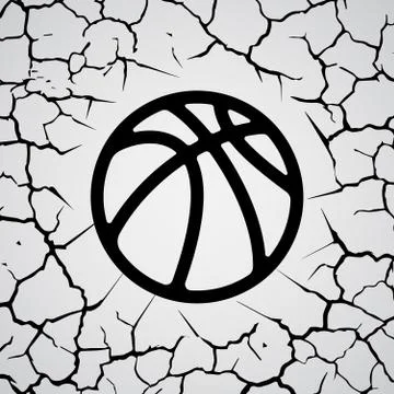 Cracks circle basketball Stock Illustration