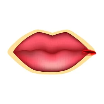 Cracks at the corners of the lips. Dry chapped lips. Wounds in the corners of Stock Illustration