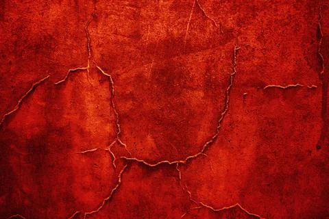 Cracks in a Decayed Dark Wall with Distressed Texture, Dark Horror Texture Foto stock
