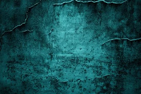 Cracks in a Decayed Dark Wall with Distressed Texture, Dark Horror Texture Foto stock