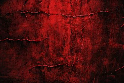 Cracks in a Decayed Dark Wall with Distressed Texture, Dark Horror Texture Foto stock