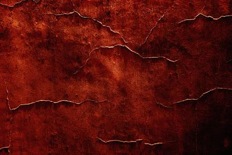 Cracks in a Decayed Dark Wall with Distressed Texture, Dark Horror Texture Foto stock