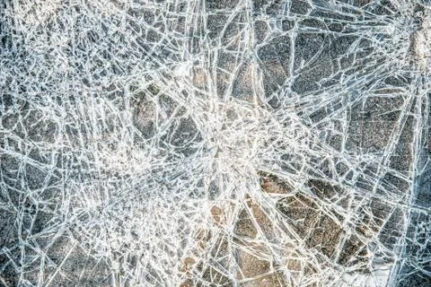 Cracks on glass texture broken glass transparent Stock Photos