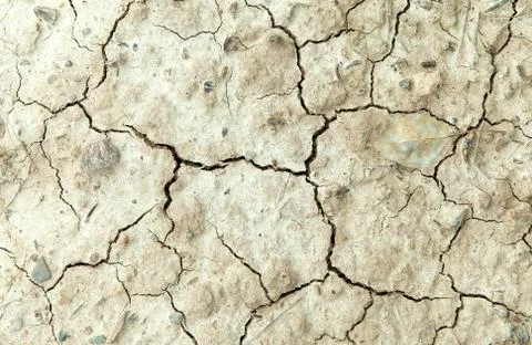 Cracks in the ground, Close up of an surface of dry land ,Many cracks on dry Stock-Fotos