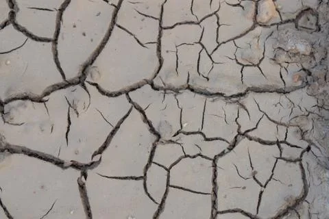 Cracks in ground, texture background, no water without rain Foto stock