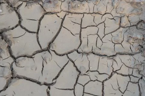 Cracks in ground, texture background, no water without rain Stock Photos