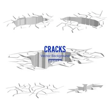 Cracks In The Ground Vector. Split Damage After Earthquake Stock Illustration