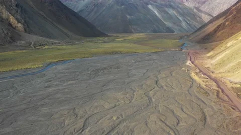 Cracks in the ground where global warming and drought can be seen on mountain Stock Footage 171597778