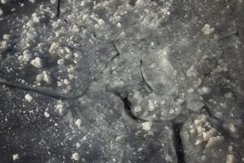 Cracks on the ice. Stock Photos