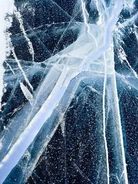 Cracks in the ice Stock Photos