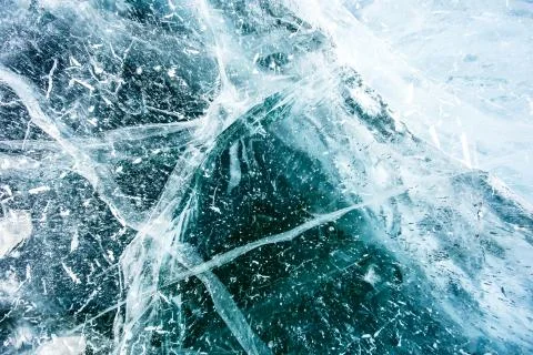 Cracks In The Ice Sheet Stock Photos