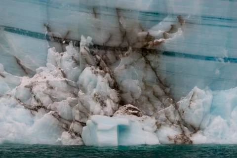 Cracks in an ice wall Stock Photos