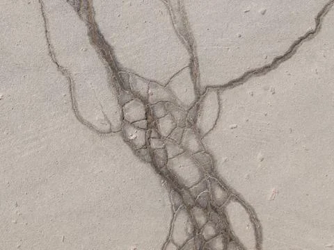 Cracks in the old pavement Stock Photos