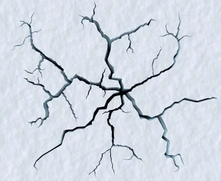 Cracks in snow surface of cracked glacier Illustrazione stock