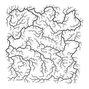 Cracks square for design project on black   - vector illustration Stock Illustration