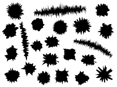 Cracks, tears, pock marks, rips and bullet holes  shapes Stock Illustration