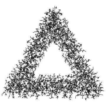 Cracks triangle for design project on black   - vector illustration Stock Illustration