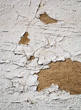 Cracks in white plaster Stock Photos