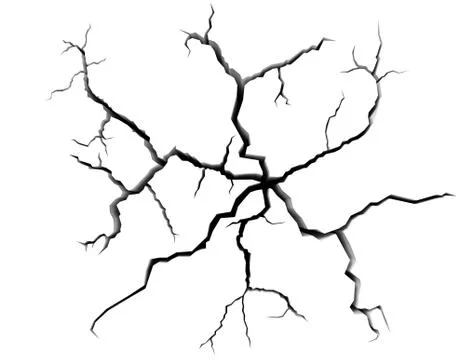 Cracks in white surface of wall Stock Illustration