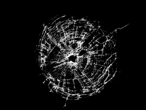 Cracks on the windshield glass of the car. Texture concept on black backgroun Stock Illustration