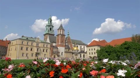 Cracow, Krakow Poland. Wawel Royal Castle Stock Footage