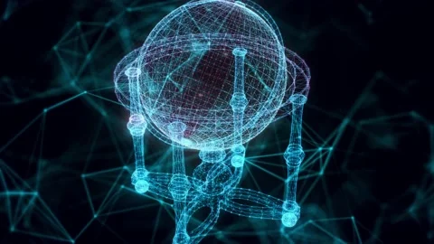 Cradle Globe hologram Close up Stock Footage 154844907