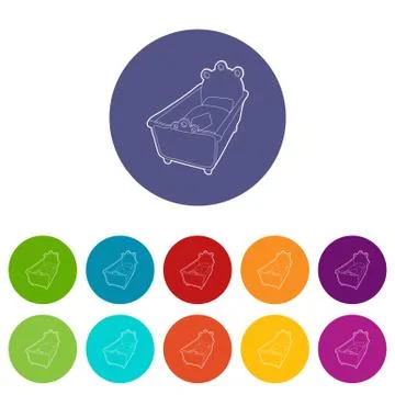 Cradle icons set vector color Illustrazione stock