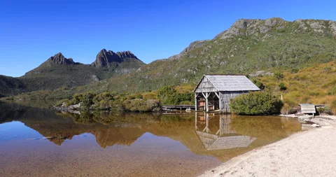 Cradle Mountain-Lake St Clair National Park at early morning, Tasmania Australia Stock Footage 161511328