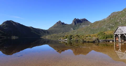 Cradle Mountain-Lake St Clair National Park at early morning, Tasmania Australia Stock Footage 161517011